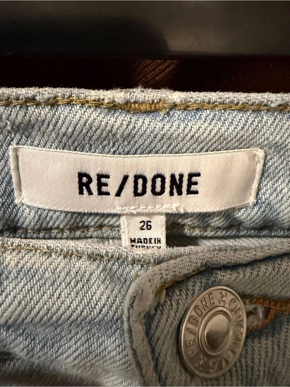 Re/Done Loose Long Short in denim Bermuda Size 26